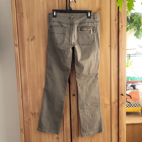 Safari Inspired Calvin Klein Straigh Leg Khaki Green/Brown Jeans - Size 8 - Picture 5 of 7